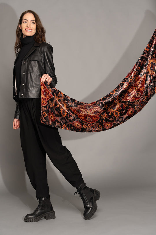 Yoko - Aura Merino Modal Velvet Scarf - Rust