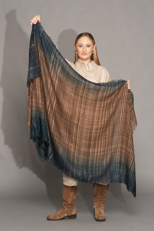 Yoko - Elva Merino Scarf  - Browns