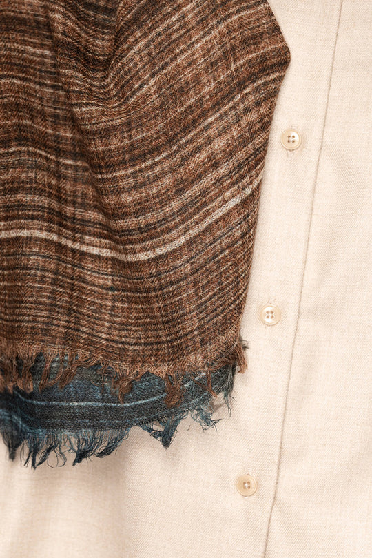 Yoko - Elva Merino Scarf  - Browns