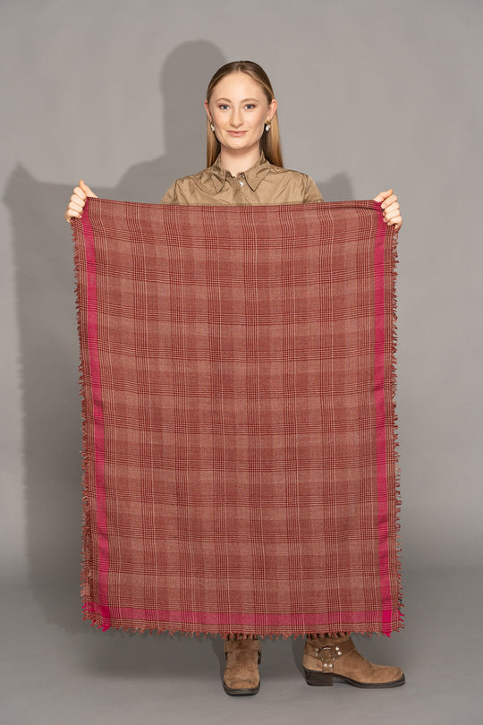 Yoko - Elva Merino Scarf  - Deep Pinks