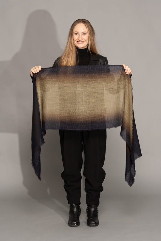 Yoko - Ines Merino Scarf - Beige Browns