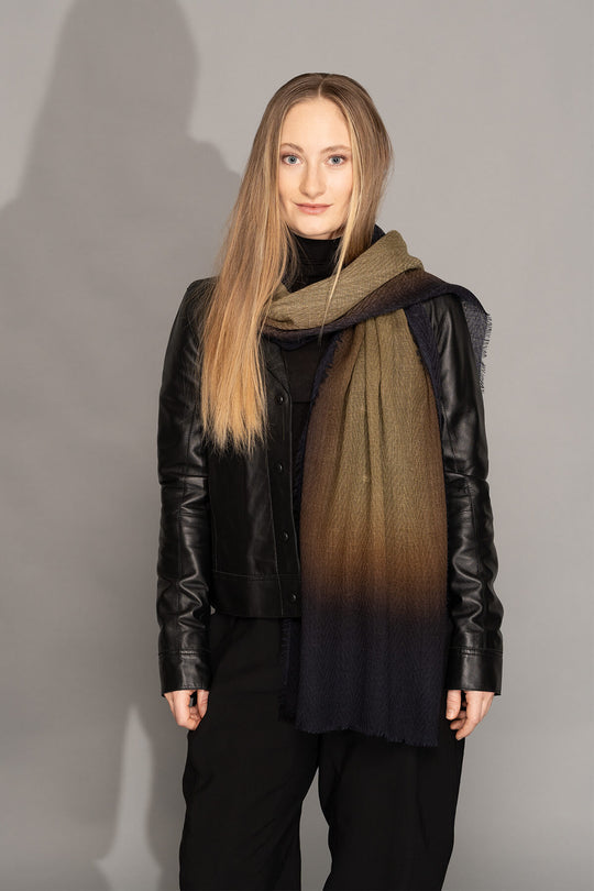 Yoko - Ines Merino Scarf - Beige Browns