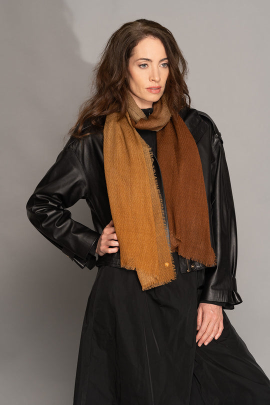 Yoko - Ines Merino Scarf - Russets
