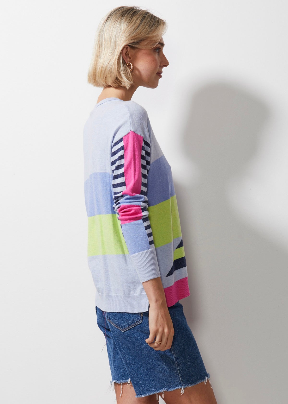 Zaket &amp; Plover - Diagonal Stripe Jumper - Sky