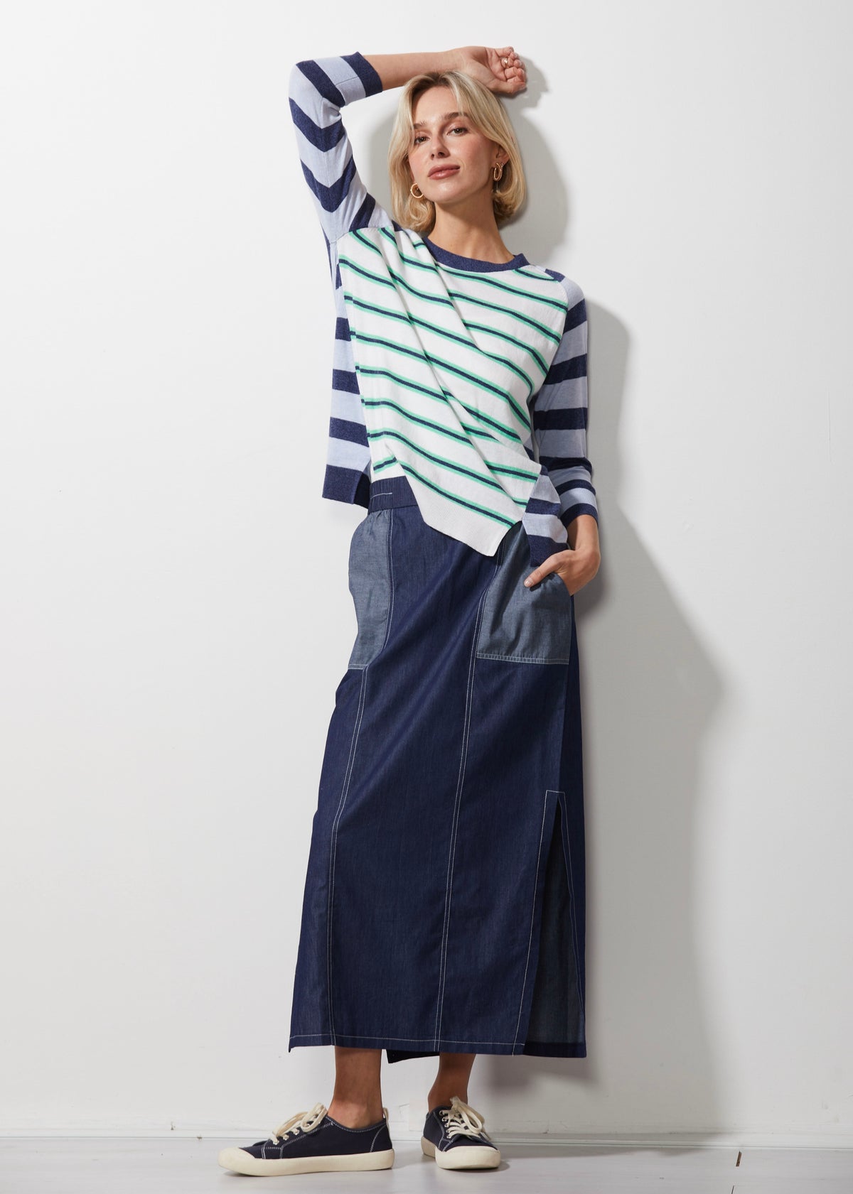 Zaket &amp; Plover - Multi Stripe Jumper - Denim