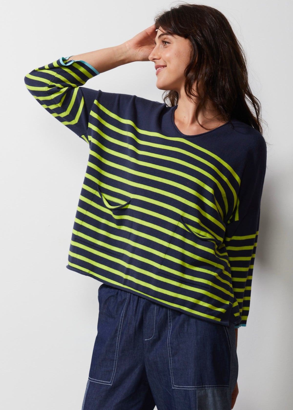 Zaket &amp; Plover - Breton Stripe V Jumper - Sailor