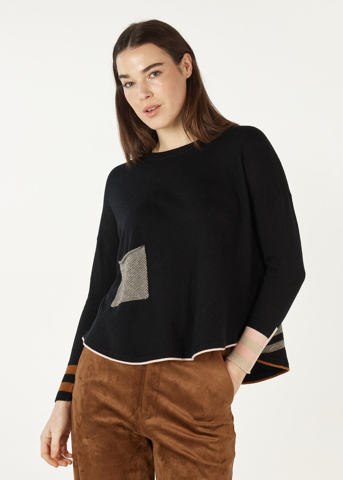 Zaket &amp; Plover - Birdseye Trim Jumper - Black