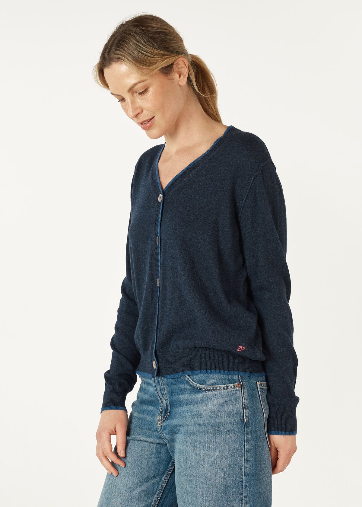 Zaket &amp; Plover - Essential Vee Cardigan - Denim