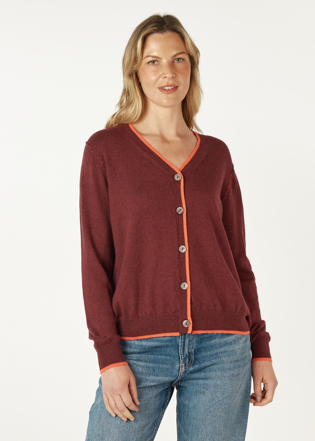 Zaket &amp; Plover - Essential Vee Cardigan - Shiraz