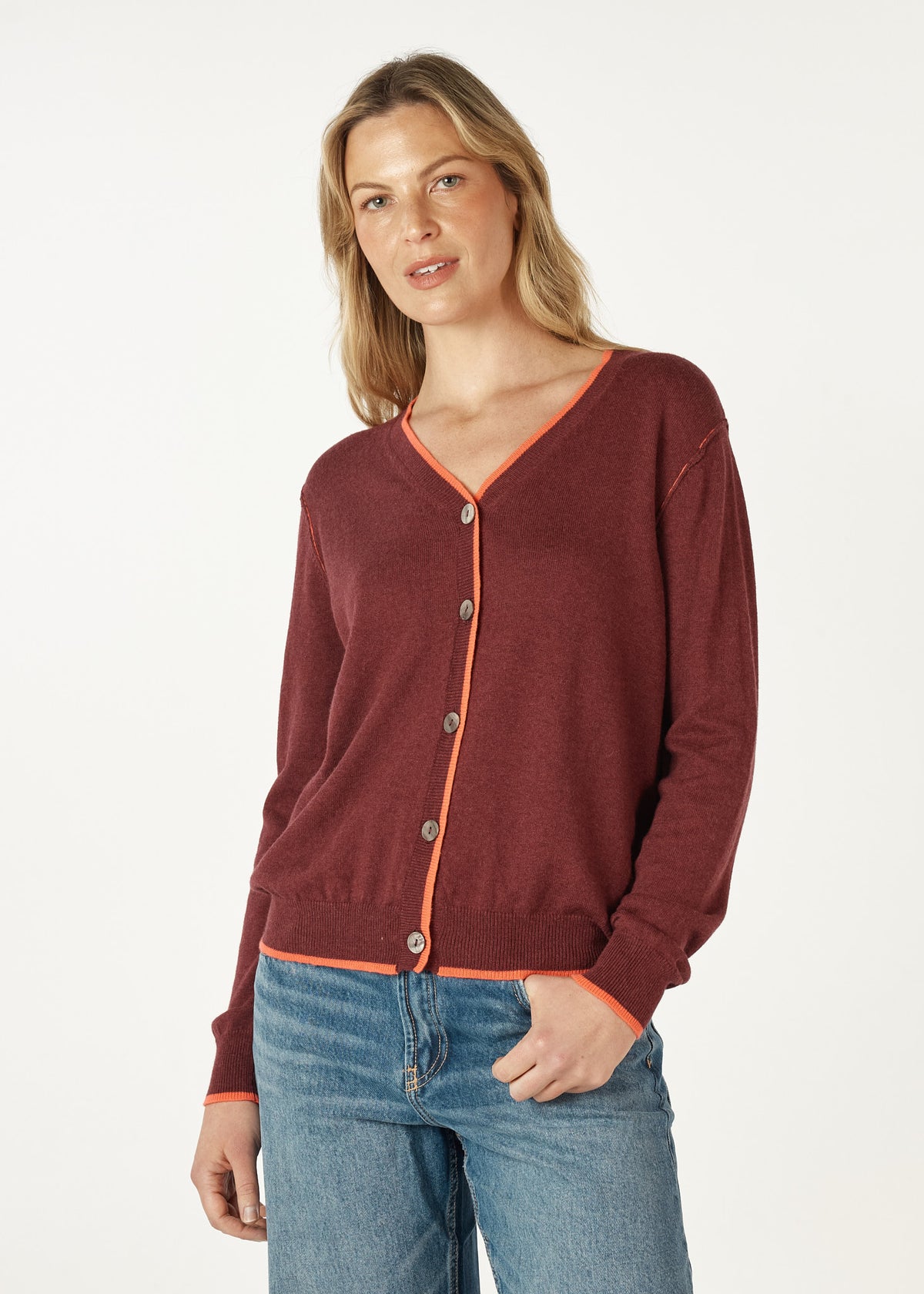 Zaket &amp; Plover - Essential Vee Cardigan - Shiraz