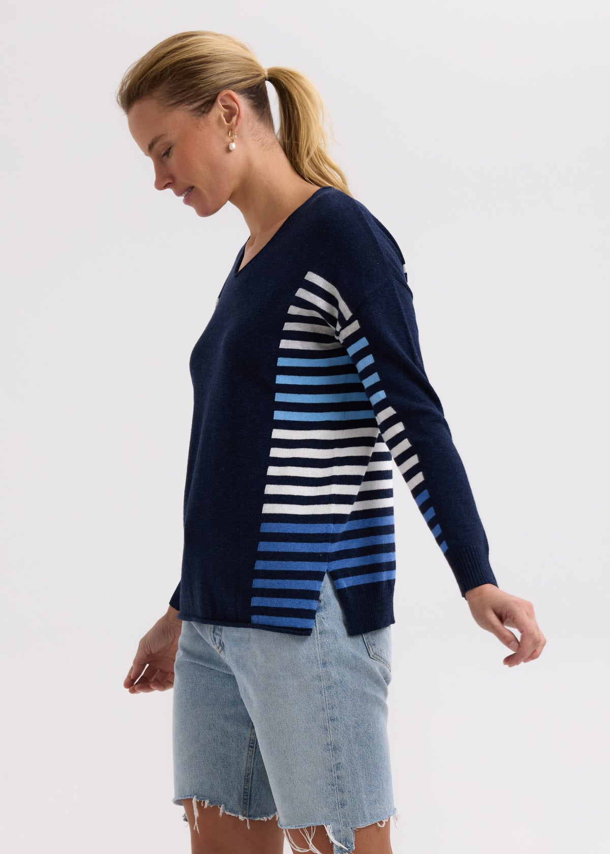 Zaket &amp; Plover - Side Stripe Jumper - Denim