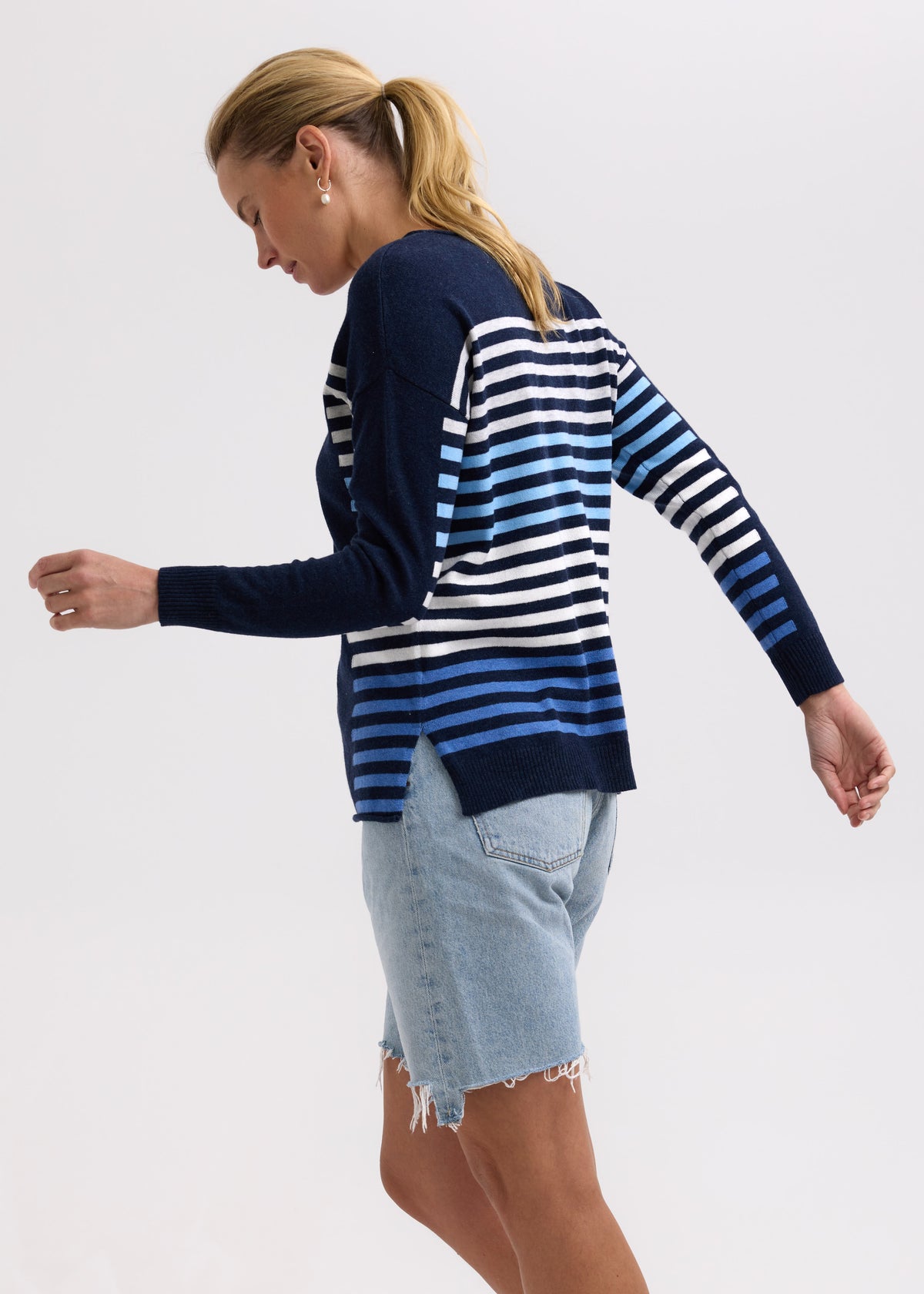 Zaket &amp; Plover - Side Stripe Jumper - Denim