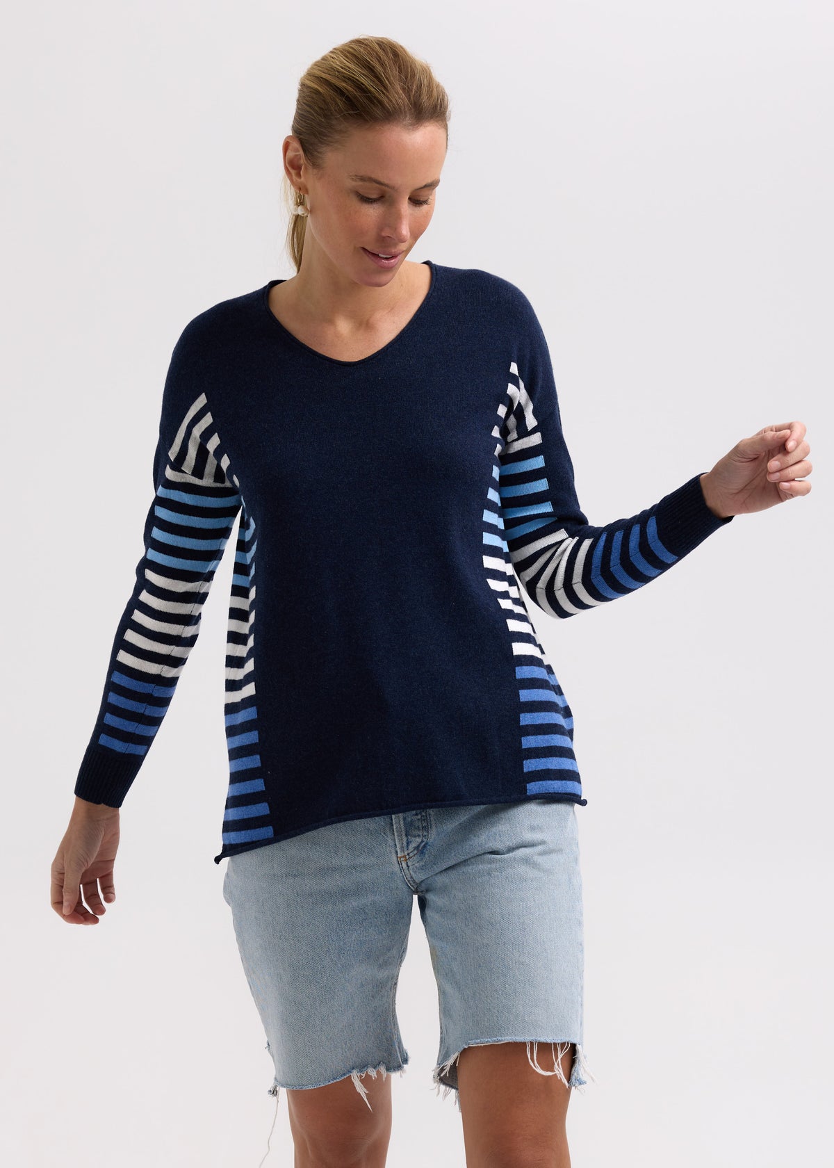Zaket &amp; Plover - Side Stripe Jumper - Denim