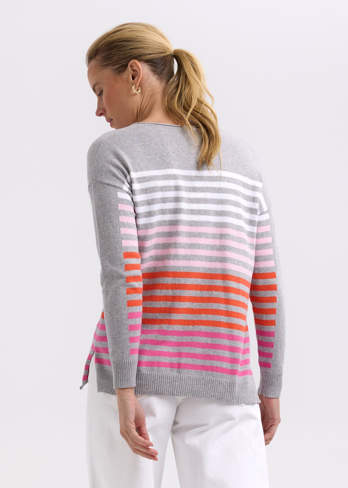Zaket &amp; Plover - Side Stripe Jumper - Light Marle