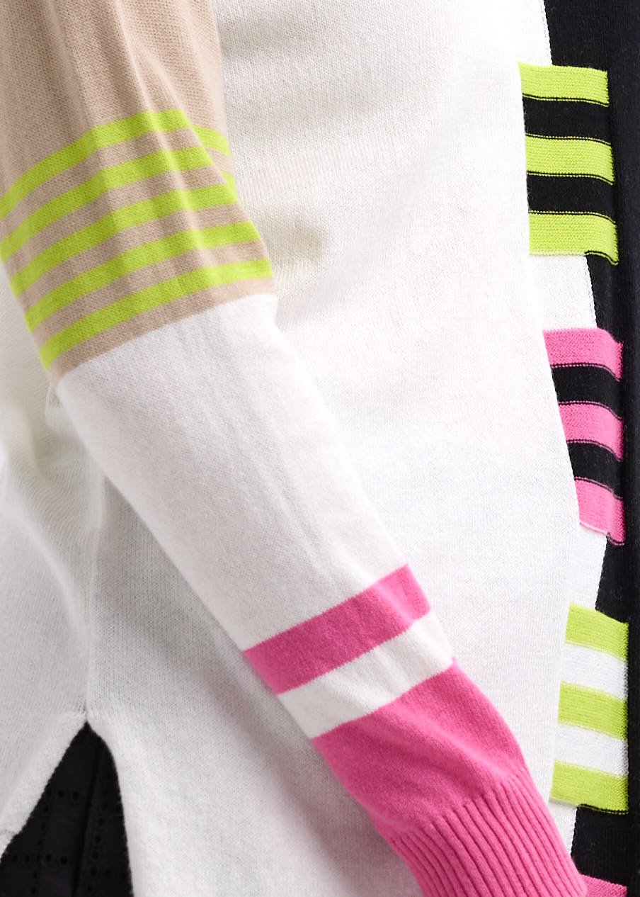 Zaket &amp; Plover - Ladder Stripe V Crew - White