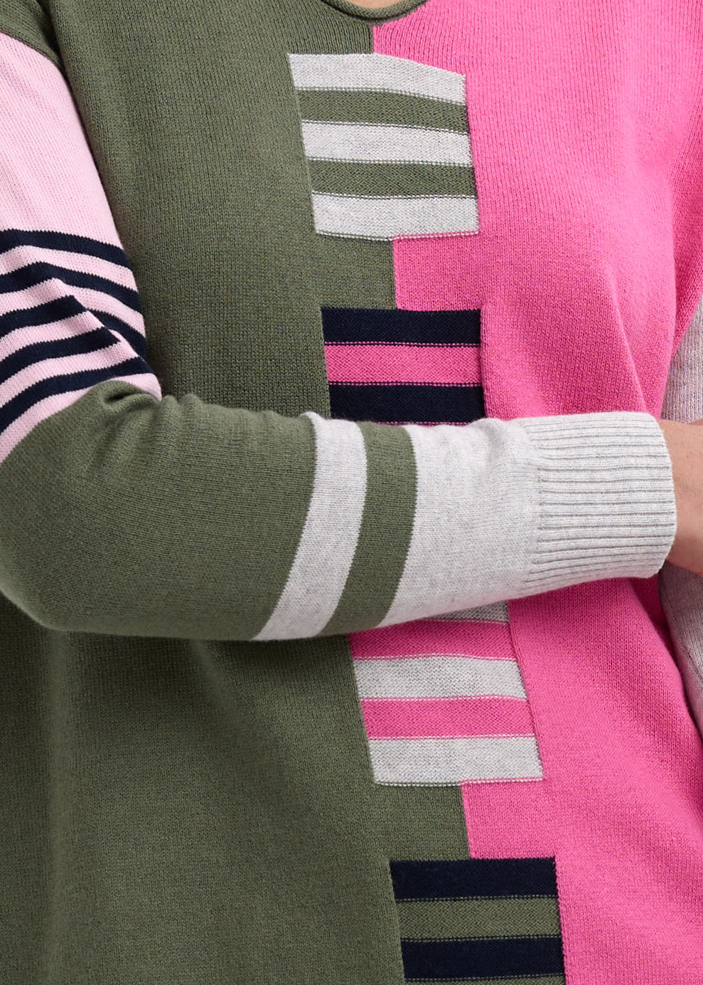 Zaket &amp; Plover - Ladder Stripe V Crew - Marle