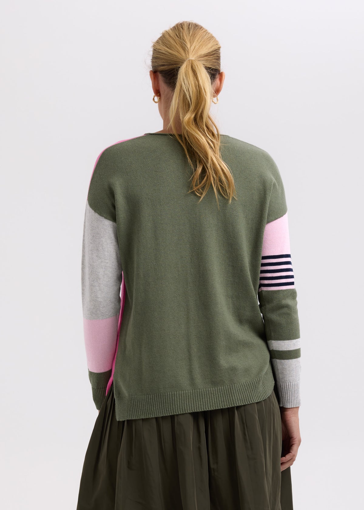 Zaket &amp; Plover - Ladder Stripe V Crew - Marle