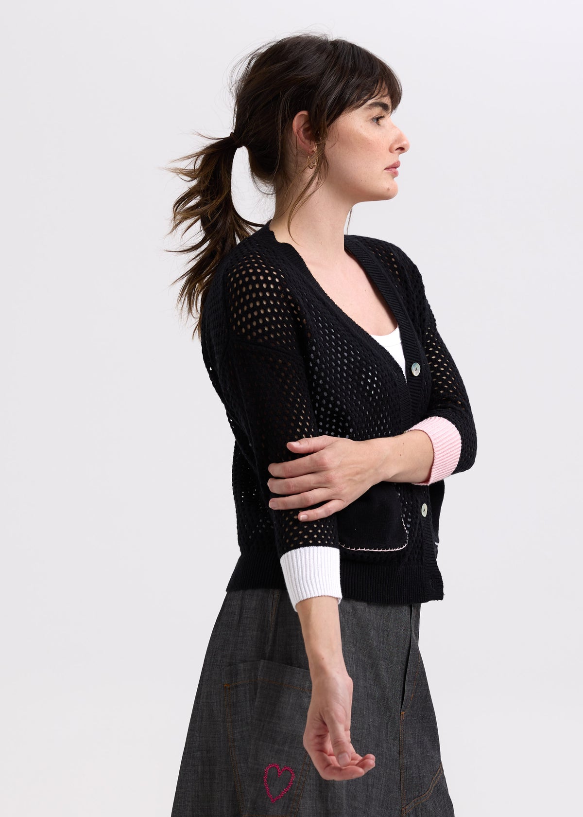 Zaket &amp; Plover - Holey Cardigan - Black