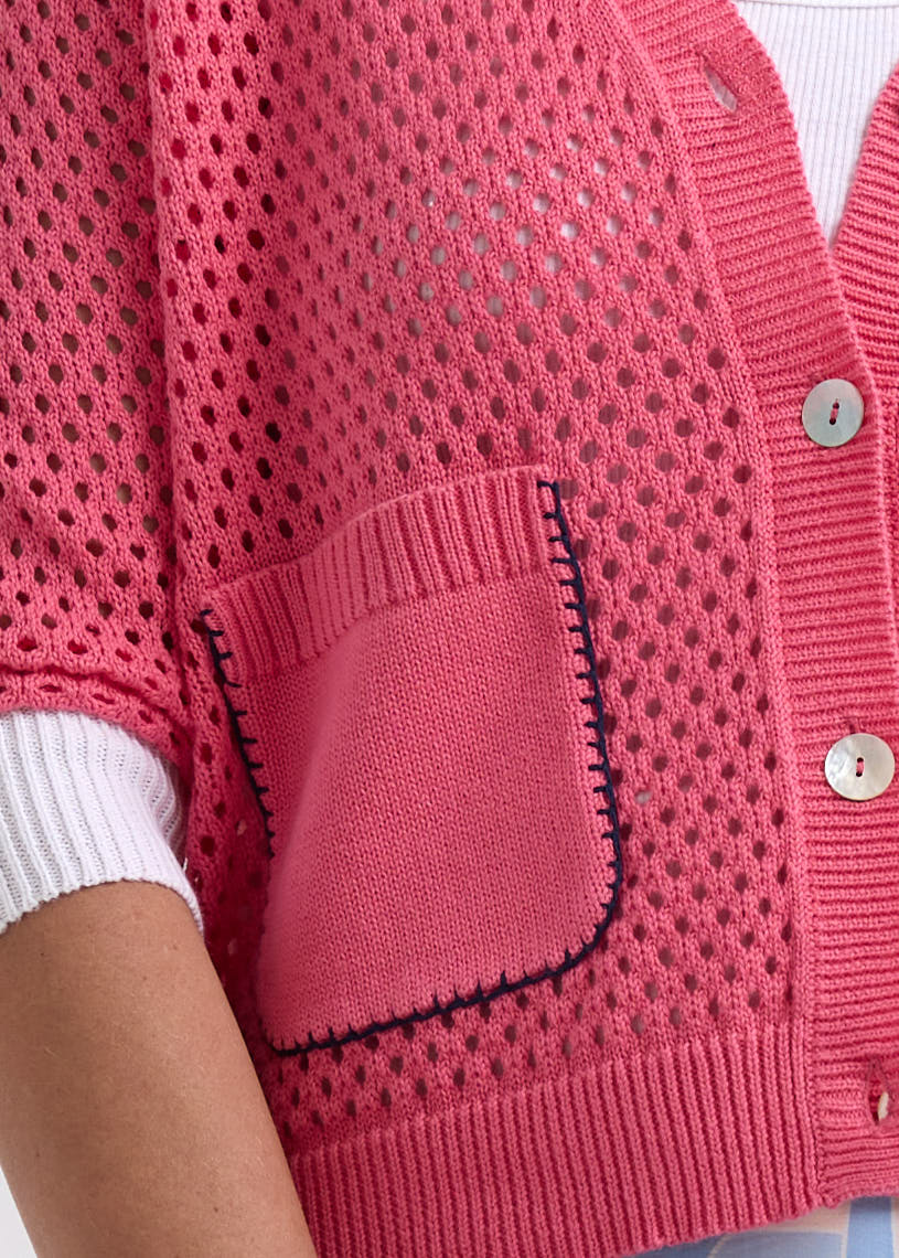 Zaket &amp; Plover - Holey Cardigan - Carnation