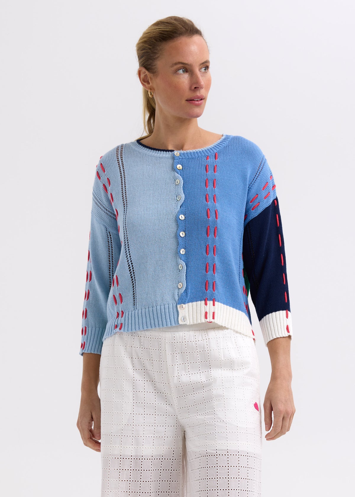 Zaket &amp; Plover - Thread Detail Cardigan - Blue