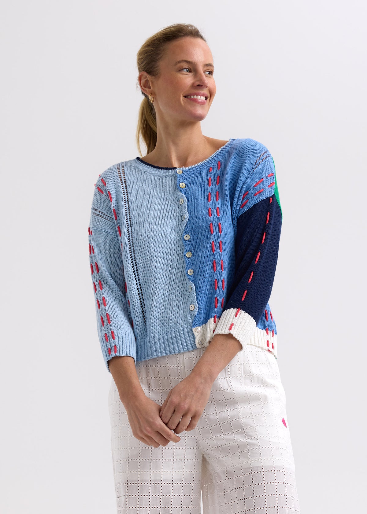Zaket &amp; Plover - Thread Detail Cardigan - Blue