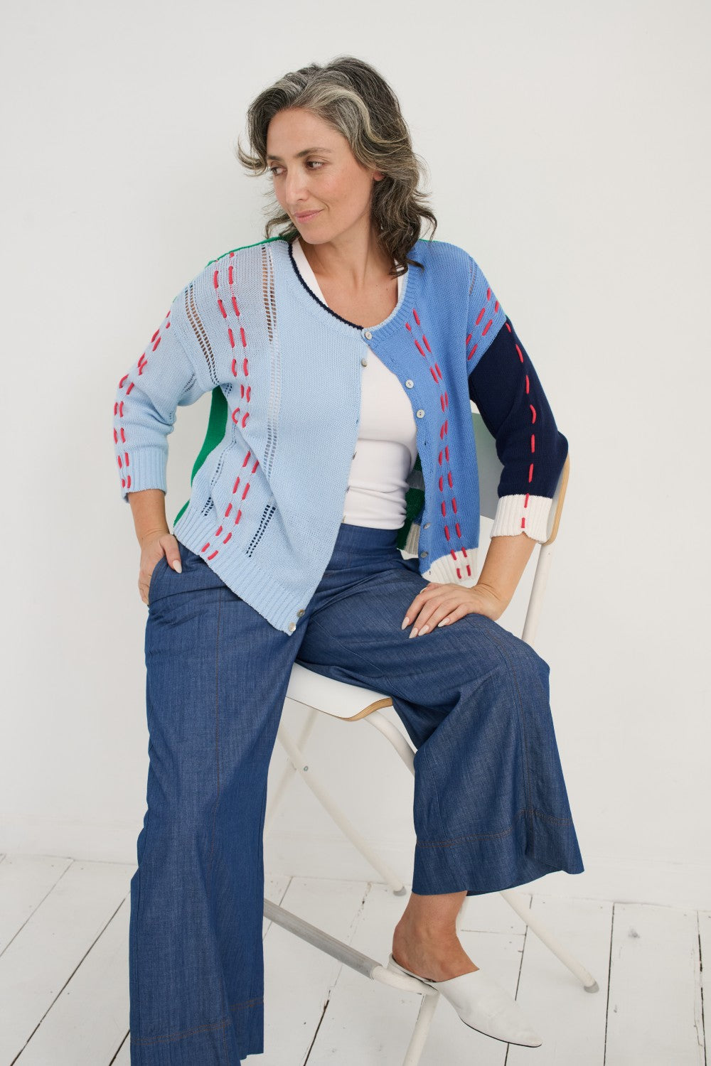 Zaket &amp; Plover - Thread Detail Cardigan - Blue