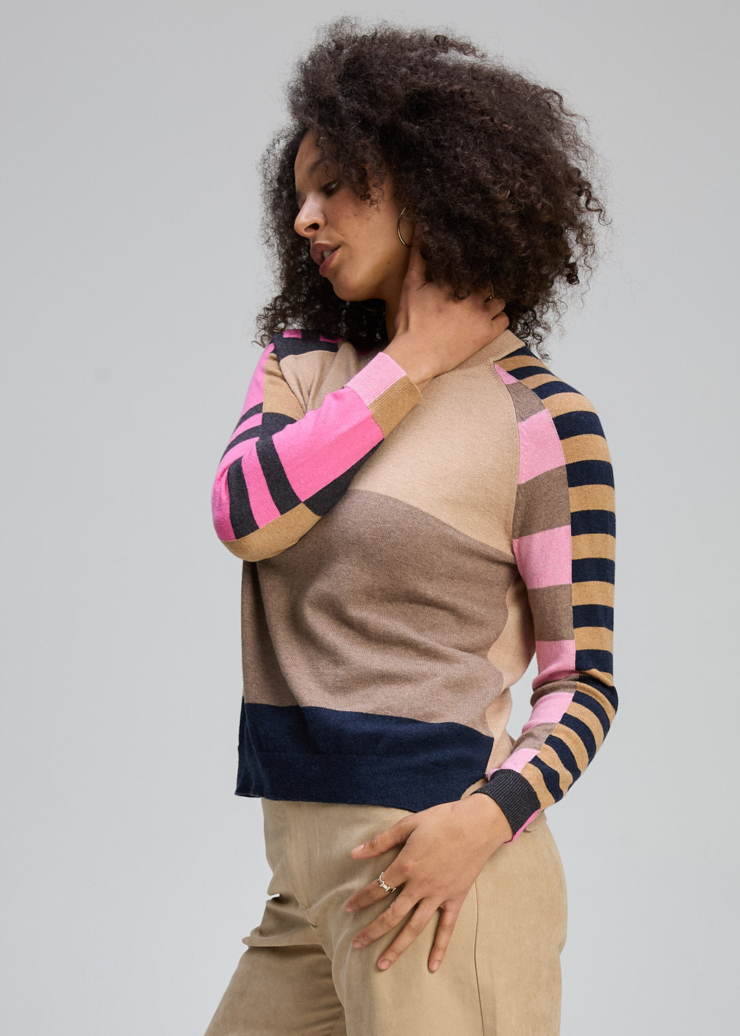 Zaket & Plover - Colour Block Jumper - Oat