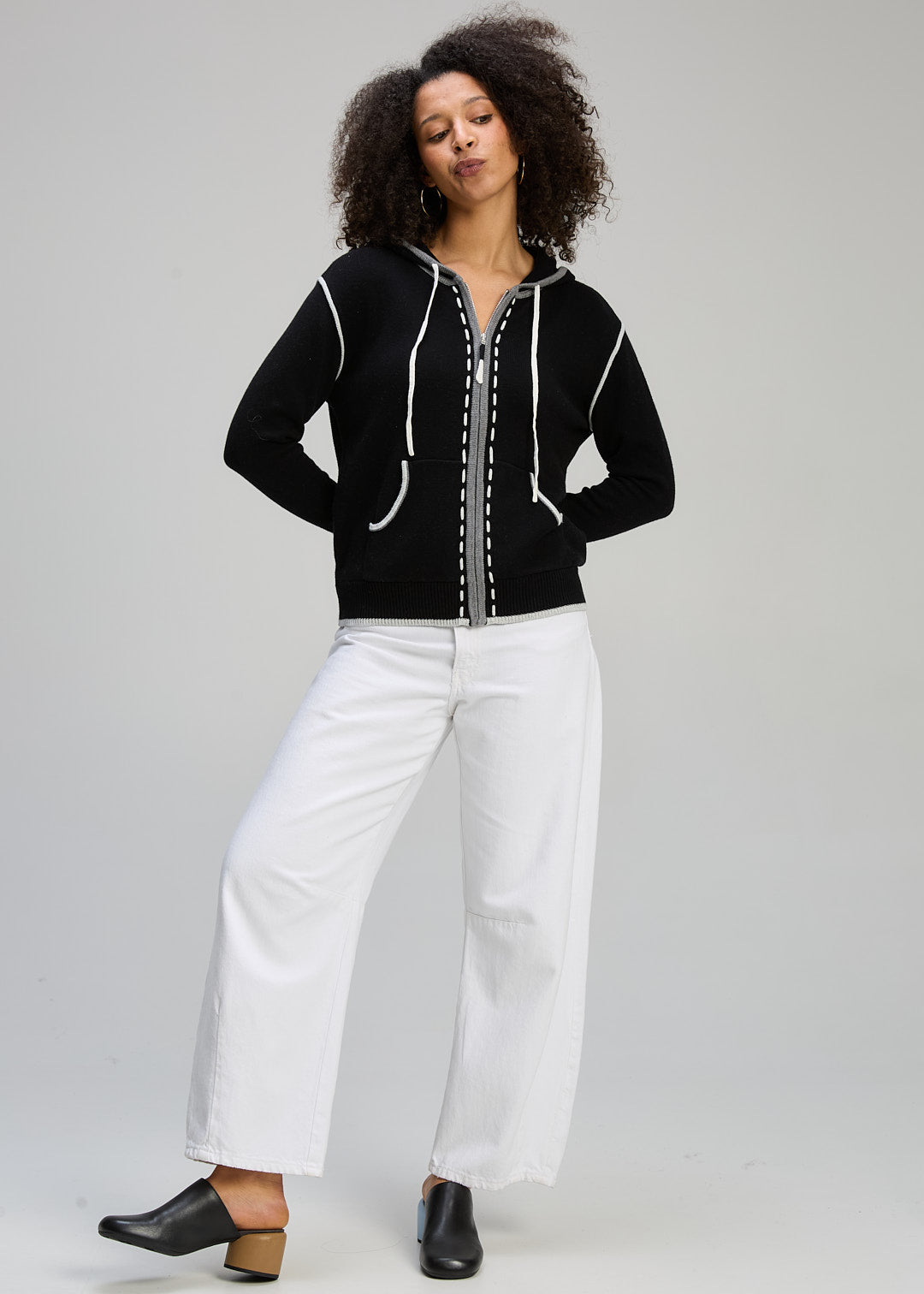 Zaket & Plover - Threaded Hoodie - Black