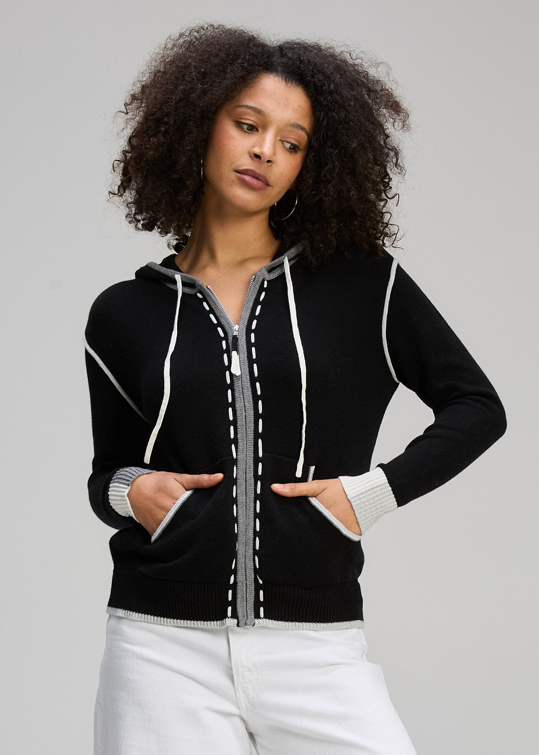 Zaket & Plover - Threaded Hoodie - Black