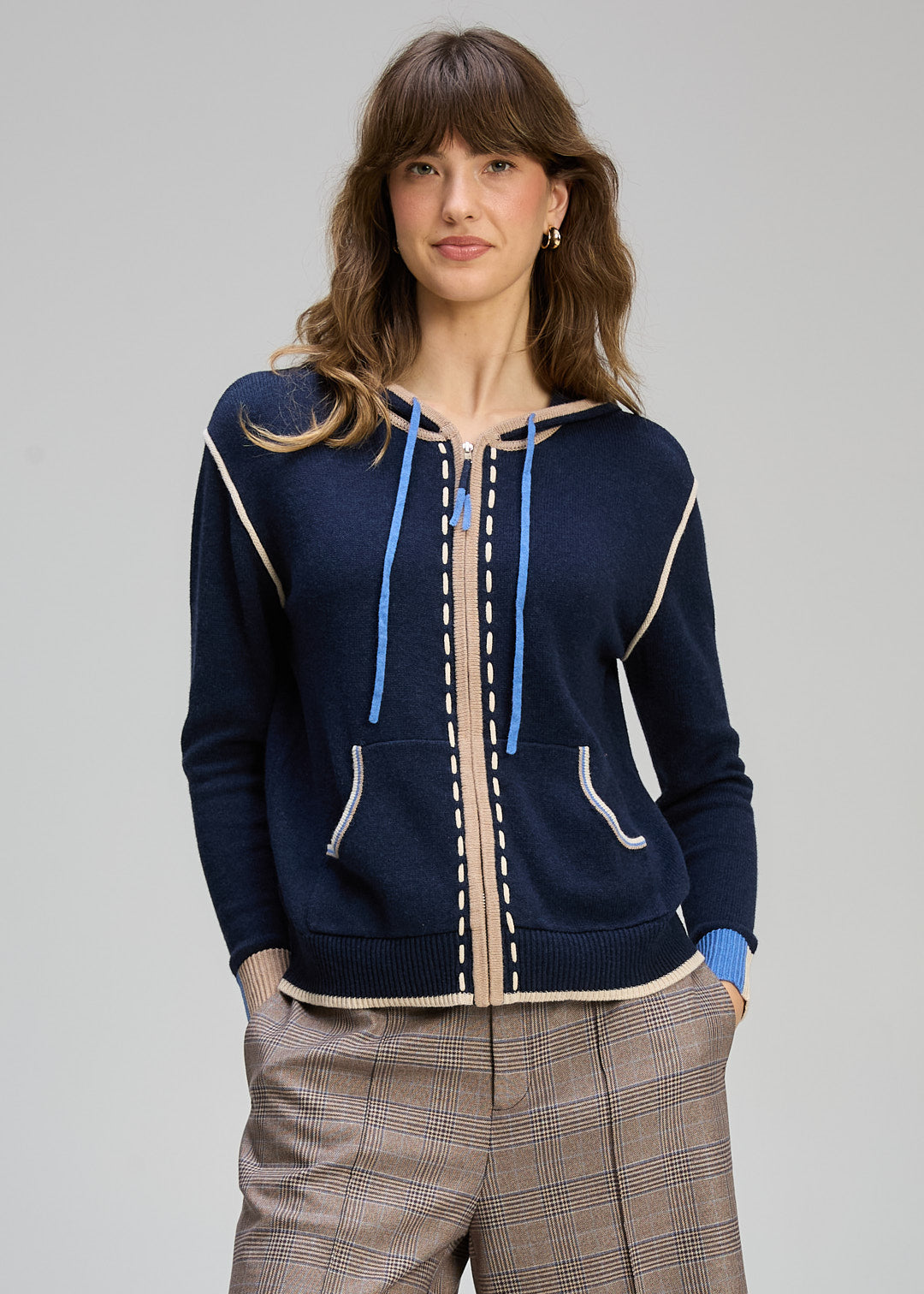 Zaket & Plover -  Threaded Hoodie - Dark Denim