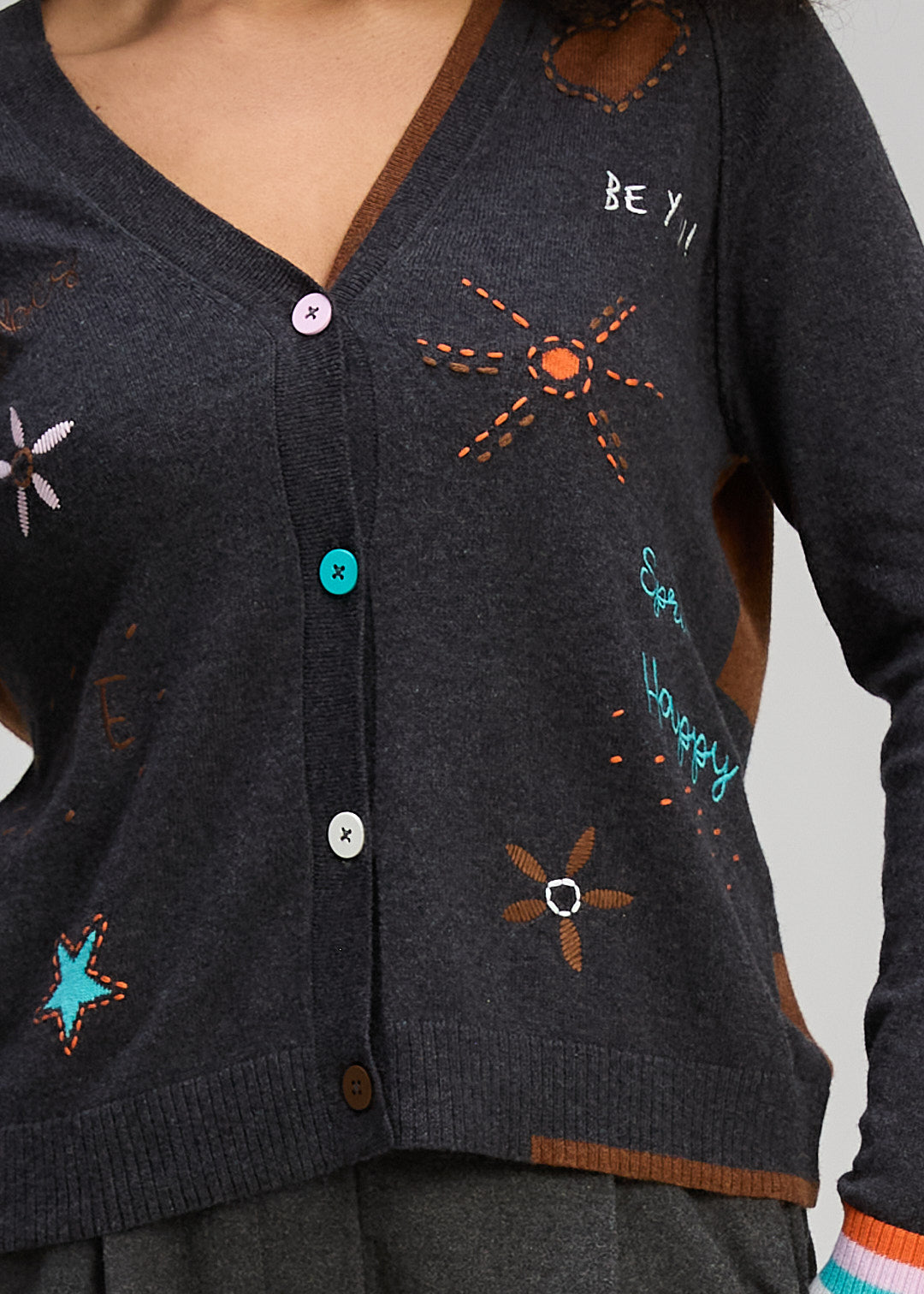 Zaket & Plover -  Good Energy Cardi - Charcoal