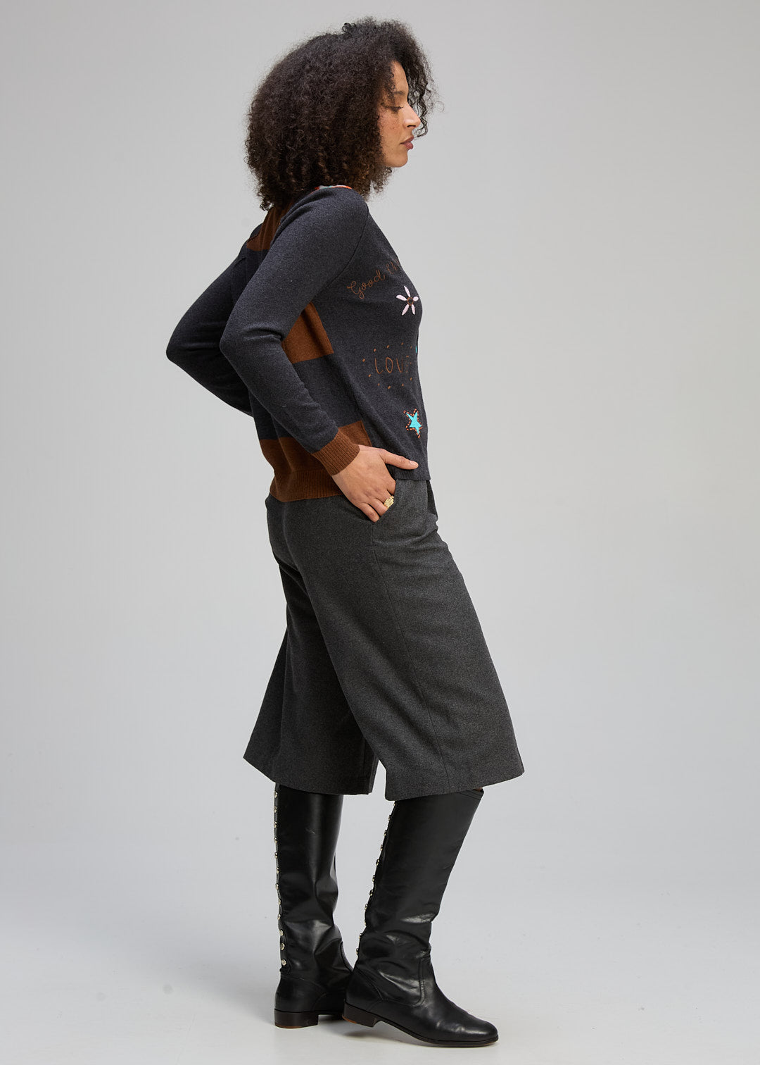 Zaket & Plover -  Good Energy Cardi - Charcoal