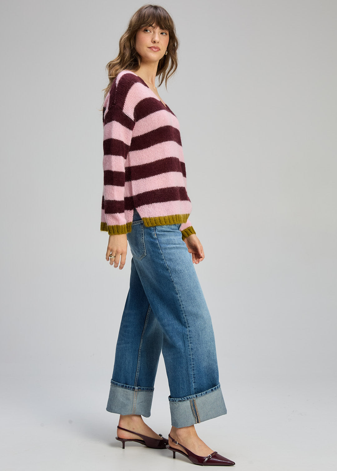 Zaket & Plover - Cozy Kid Stripe V - Sugar Plum