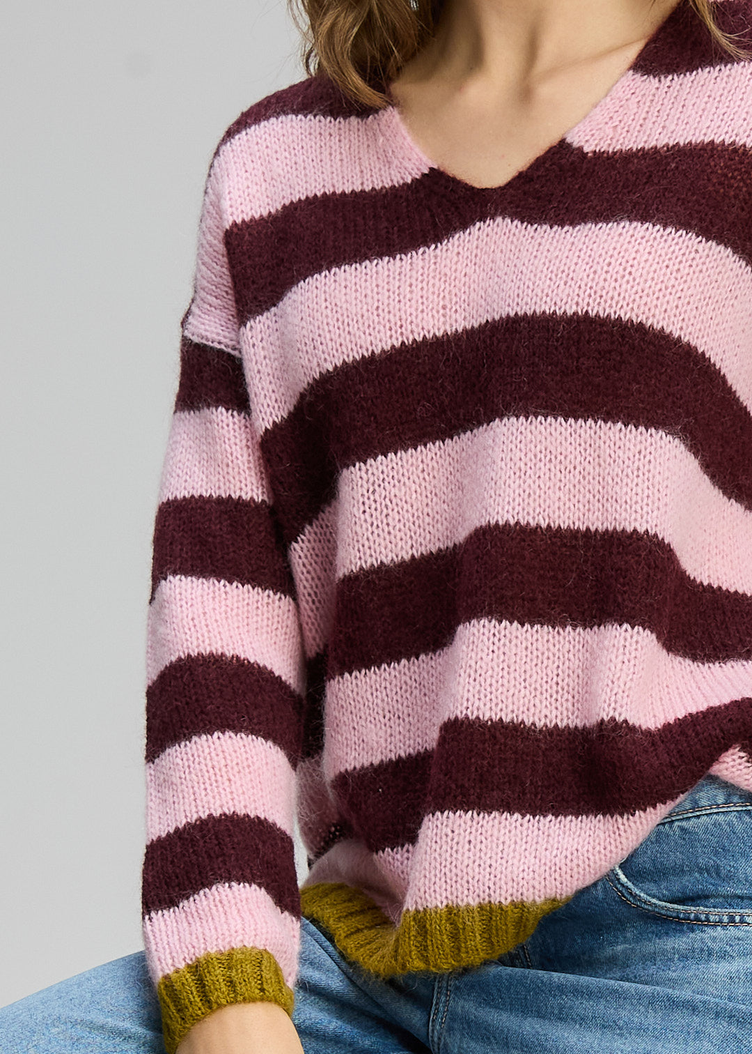 Zaket & Plover - Cozy Kid Stripe V - Sugar Plum