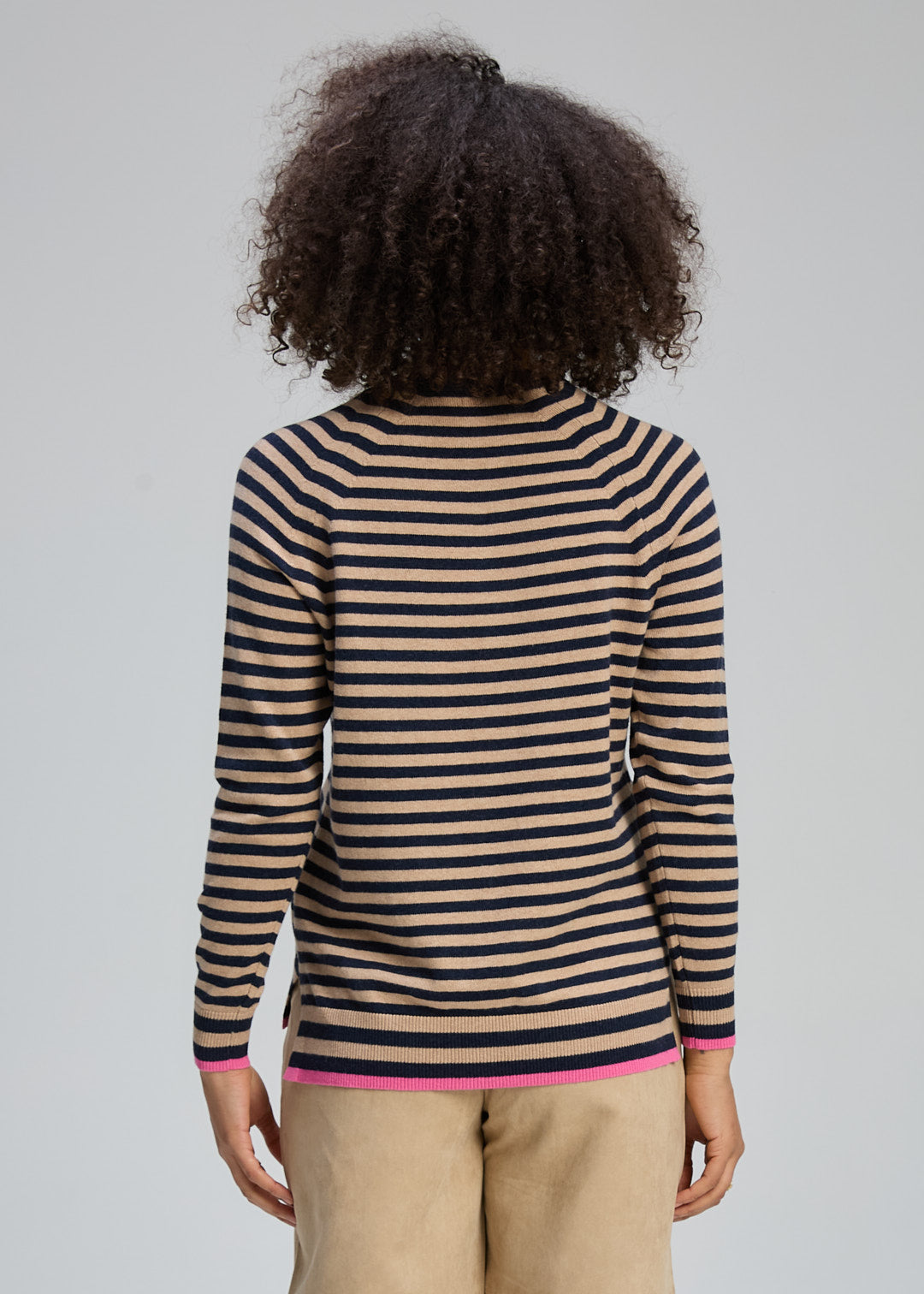 Zaket & Plover - Stripe V Jumper - Dark Denim