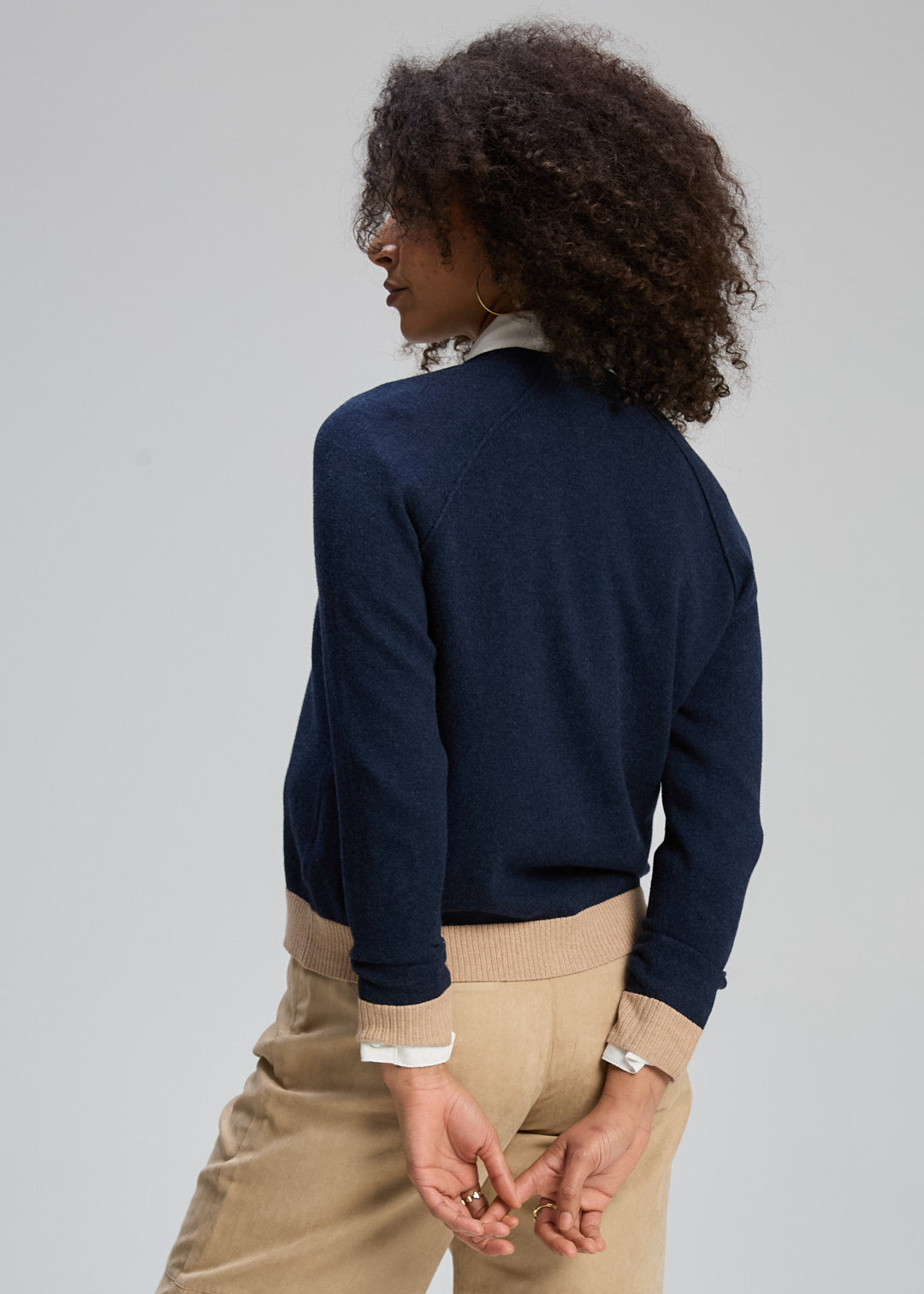 Zaket & Plover - V Neck Cardi Essentials  - Dark Denim