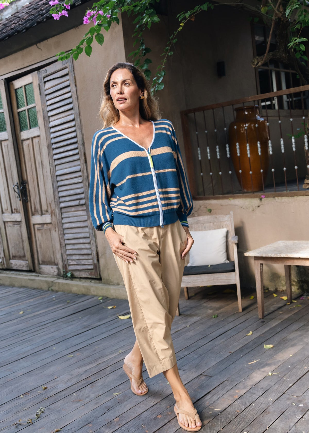 Zaket & Plover - Stripe Cardigan - Sea