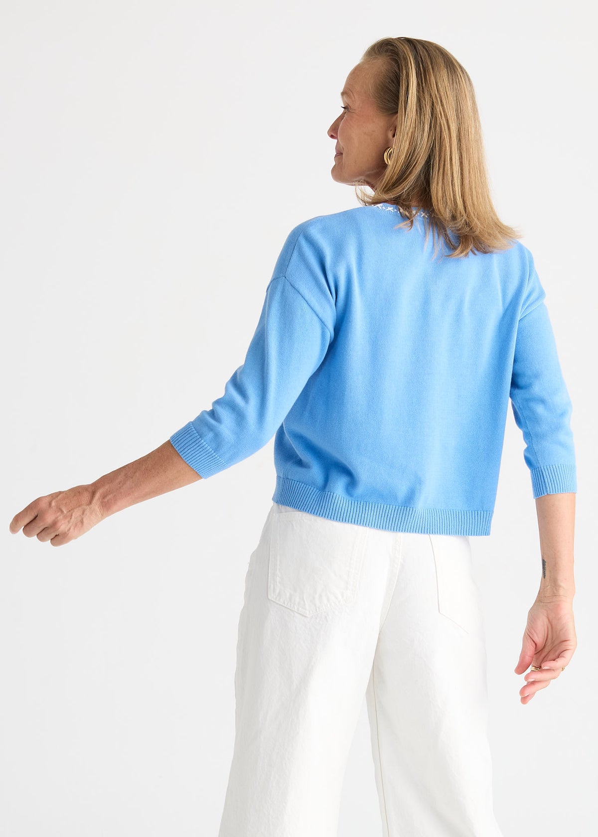 Zaket & Plover - Palm Tree Cardigan - Bluebell