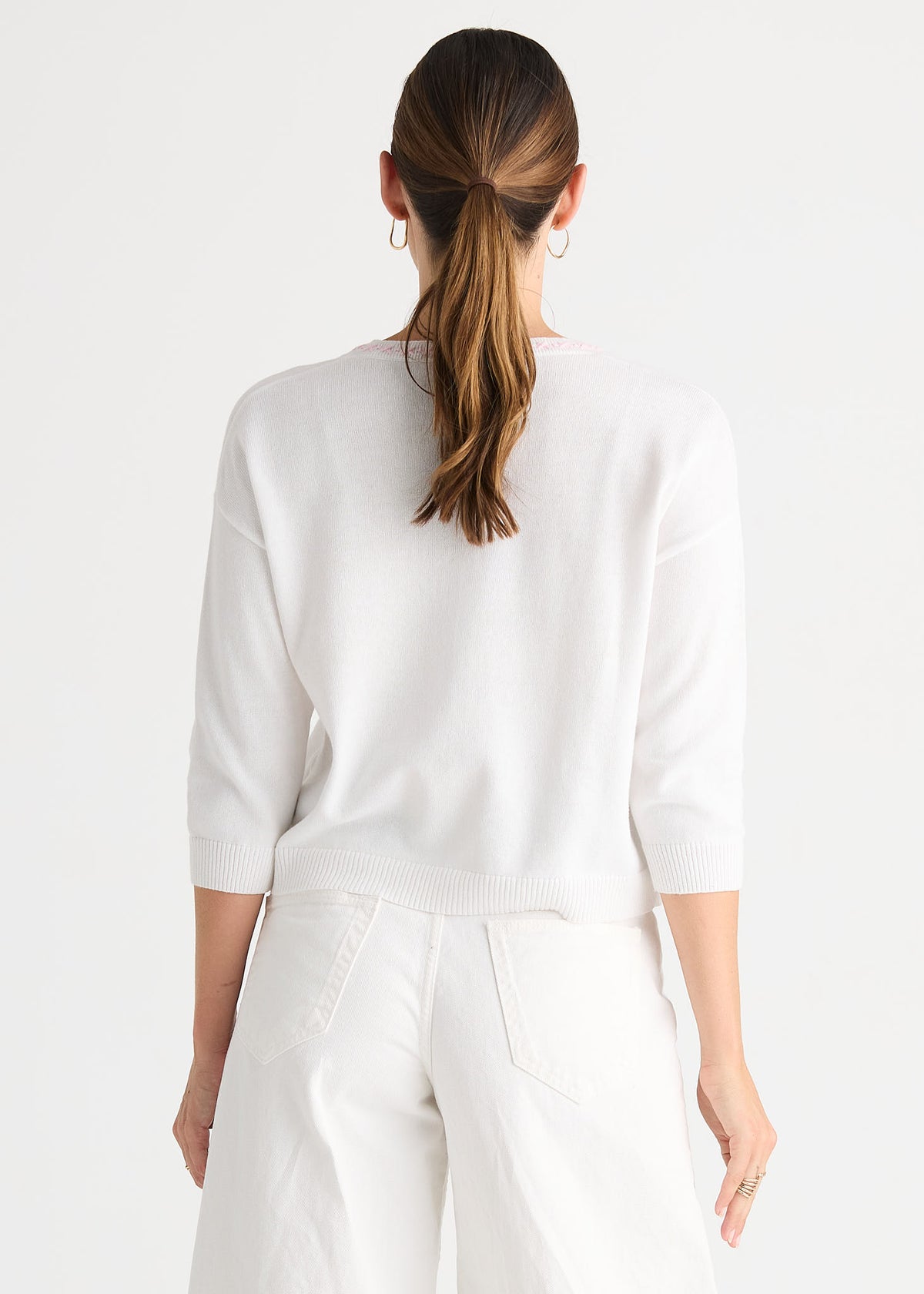 Zaket & Plover - Palm Tree Cardigan - White
