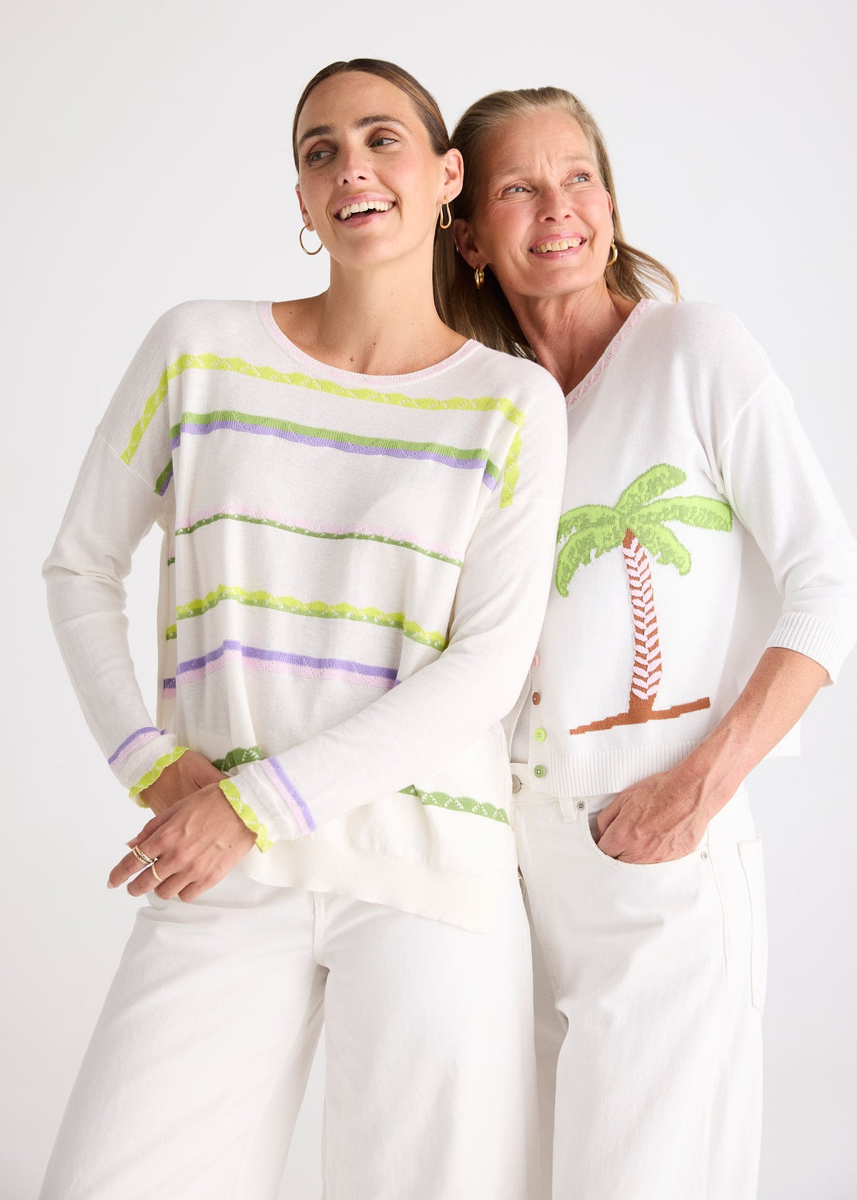 Zaket & Plover - Palm Tree Cardigan - White