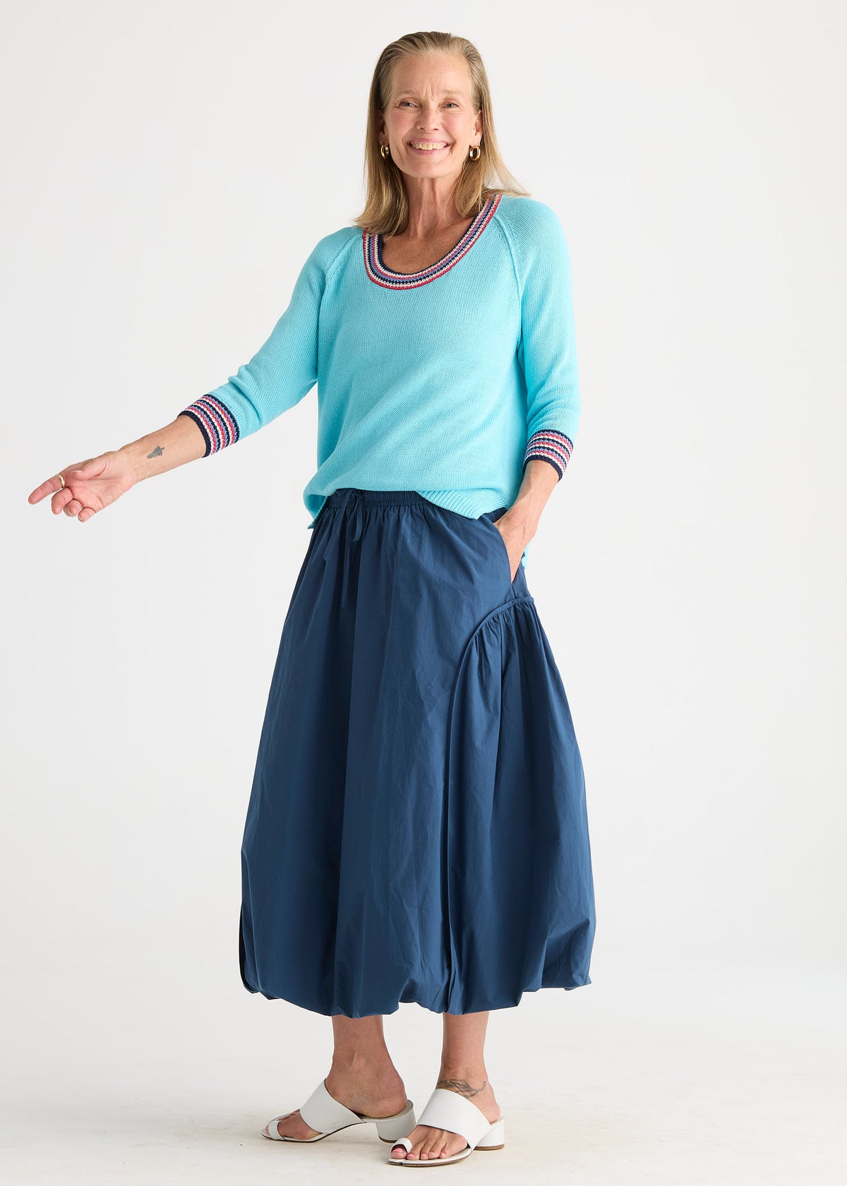 Zaket & Plover - Scoop Neck Linen Top - Capri