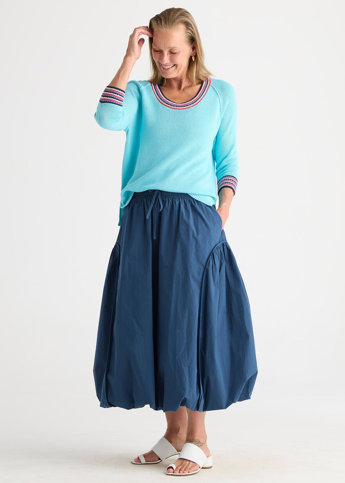 Zaket & Plover - Scoop Neck Linen Top - Capri