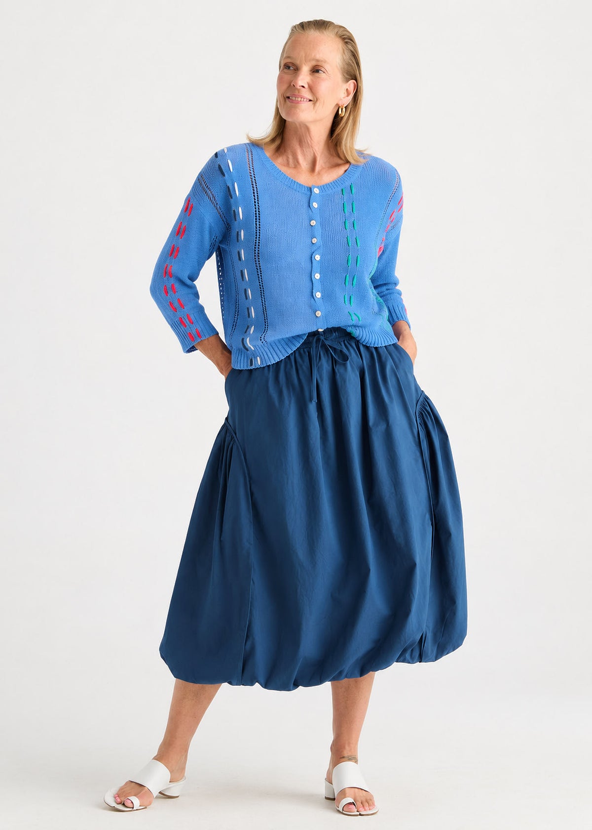 Zaket & Plover - Ribbon Knit Cardigan - Harbour Blue