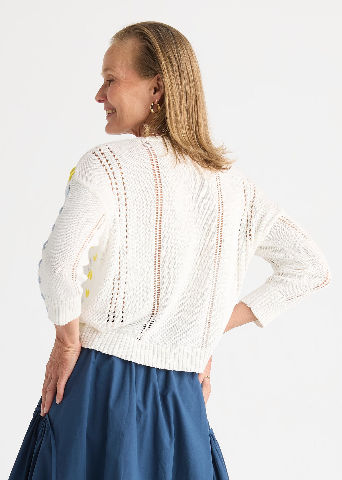 Zaket & Plover - Ribbon Knit Cardigan - White