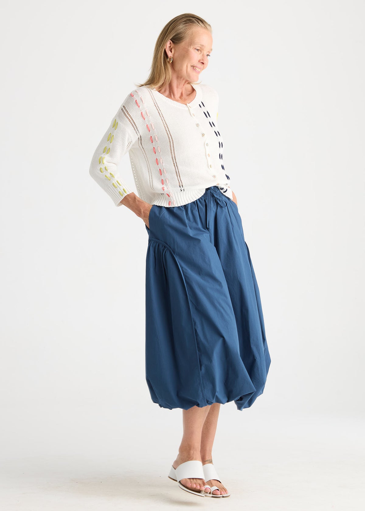 Zaket & Plover - Ribbon Knit Cardigan - White