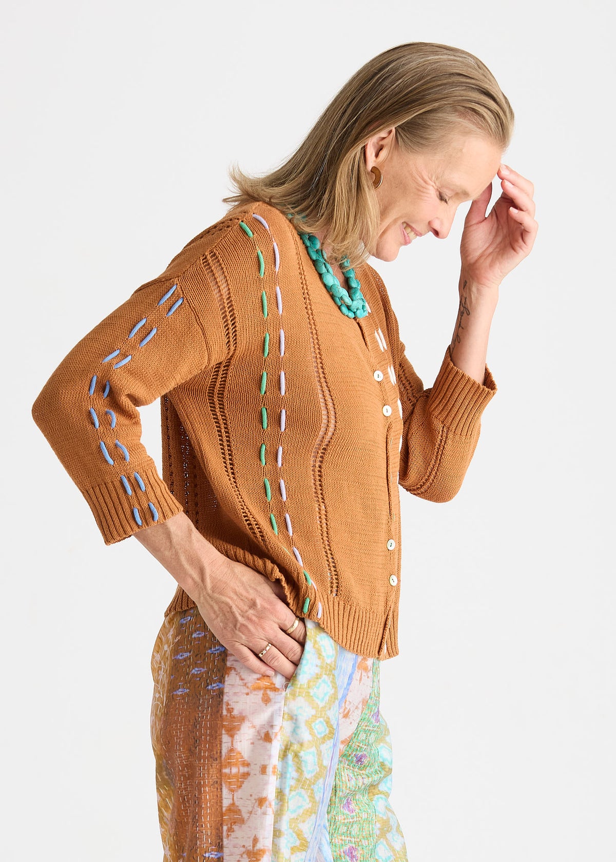 Zaket & Plover - Ribbon Knit Cardigan - Toffee
