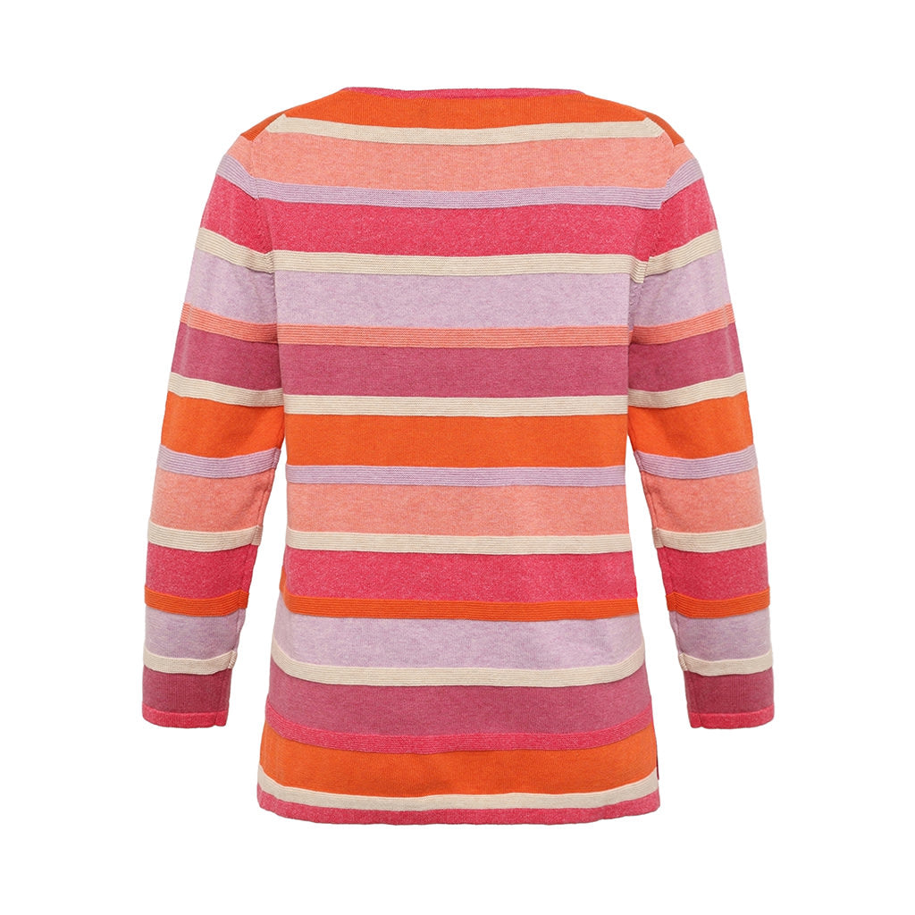 Mansted - Adele Eco Stripe Crew - Sunny Orange