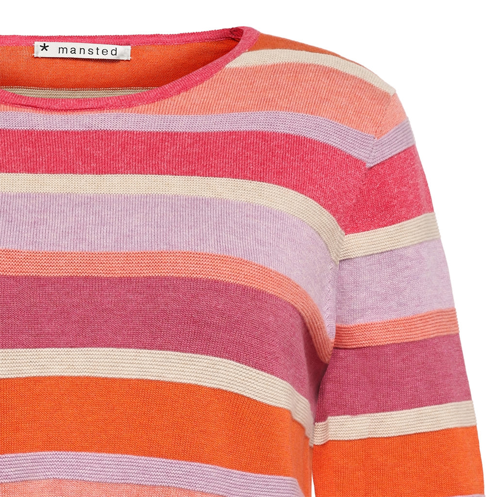 Mansted - Adele Eco Stripe Crew - Sunny Orange