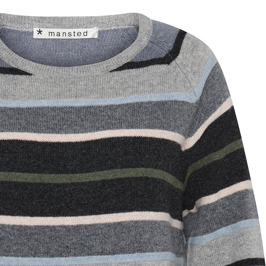 Mansted - Aline Lamb Stripe Crew - Grey