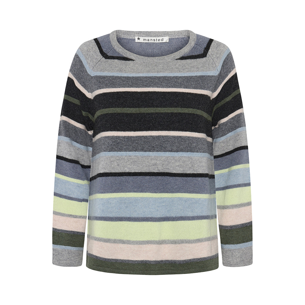 Mansted - Aline Lamb Stripe Crew - Grey